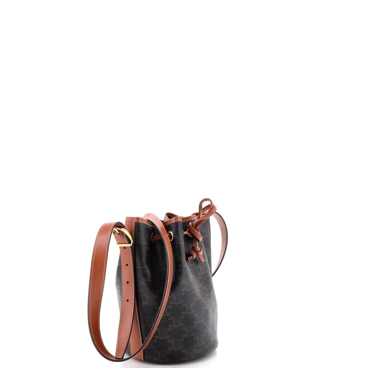Pre-Owned Celine Small Drawstring Bucket Bag Triomphe Coated Canvas