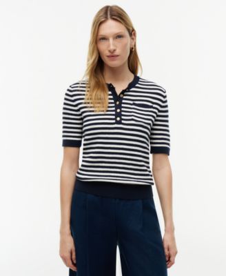 Women's Henley Neck Cotton Sweater