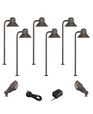 18 High Modern 10-Piece Outdoor Landscape Path and Spotlights Set Porch House LED Bulb Finish