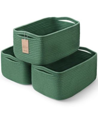 3Piece Woven Rope Storage Baskets with Handles Gift Basket
