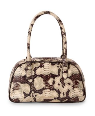 Angie Medium Leather Dome Satchel Handbag