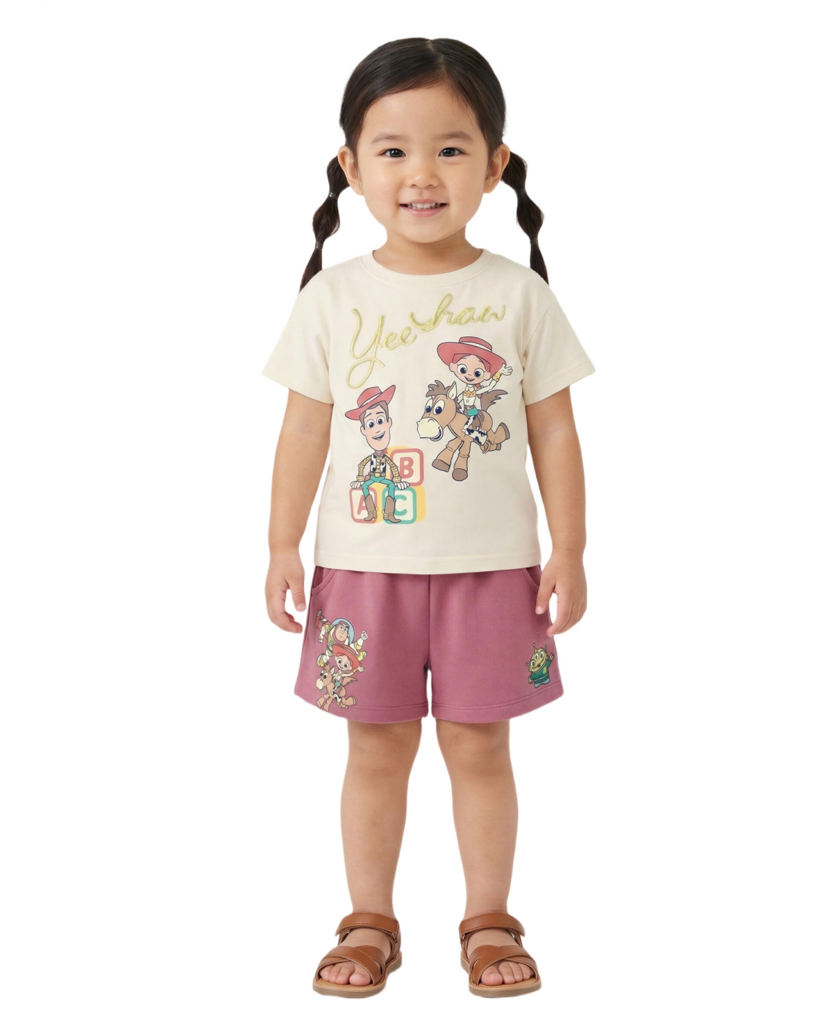 Disney Baby Girls' Toy Story Short-Sleeve T-Shirt and Shorts, 2-Piece Set