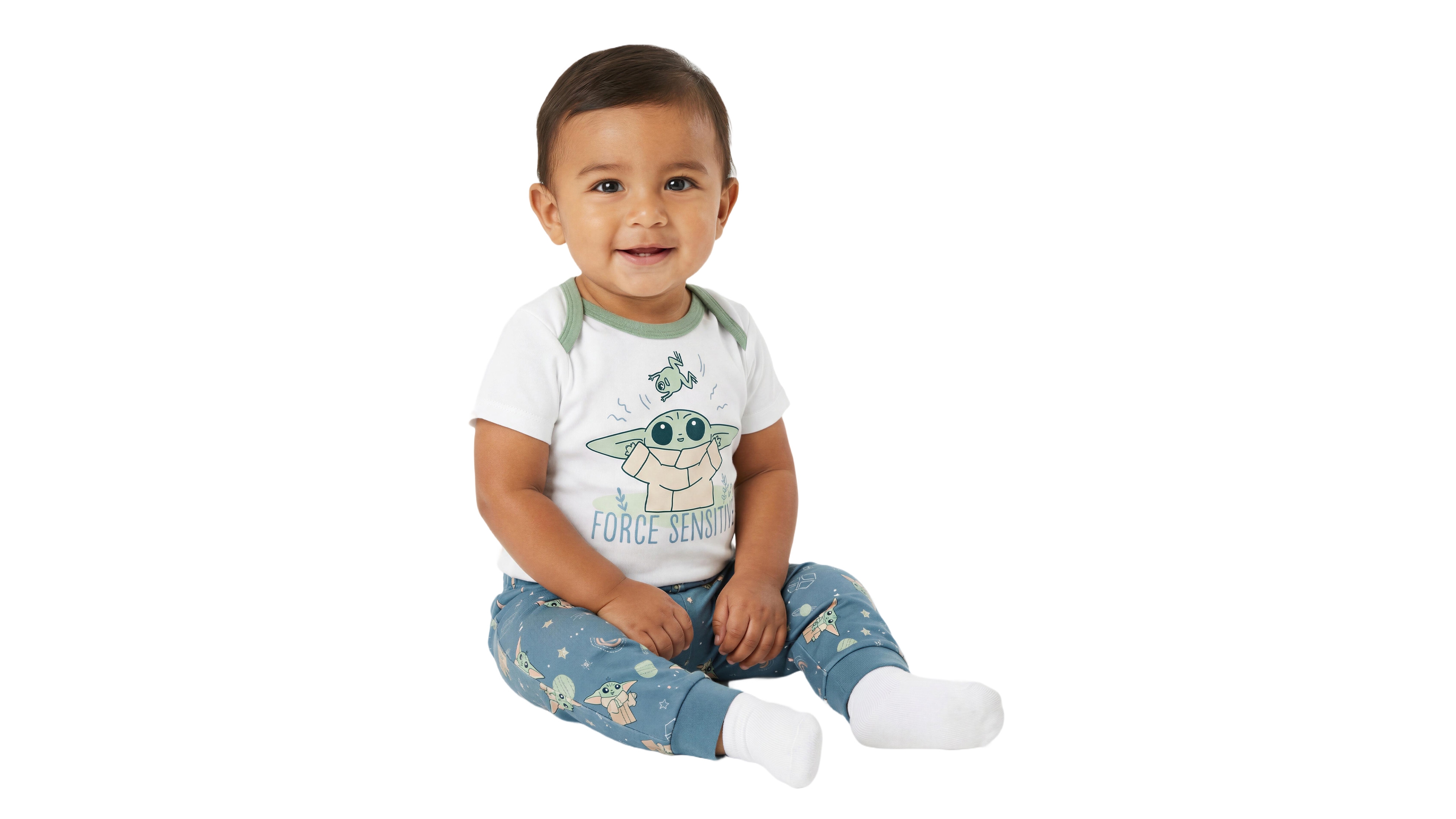 Disney Baby Boys' Short-Sleeve Yoda and Pants, 2-Piece Set
