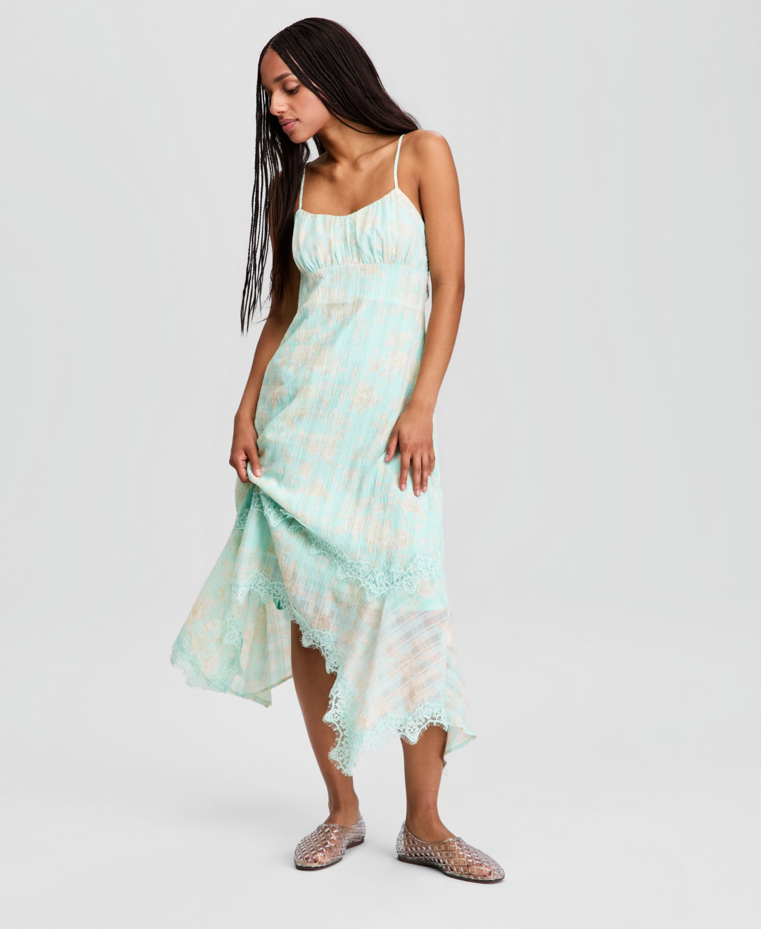 Women's Textured Scoop-Neck Slip Dress