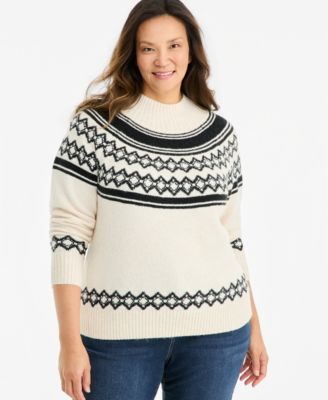 Plus Size Fair Isle Mockneck Sweater, Macy's Exclusive