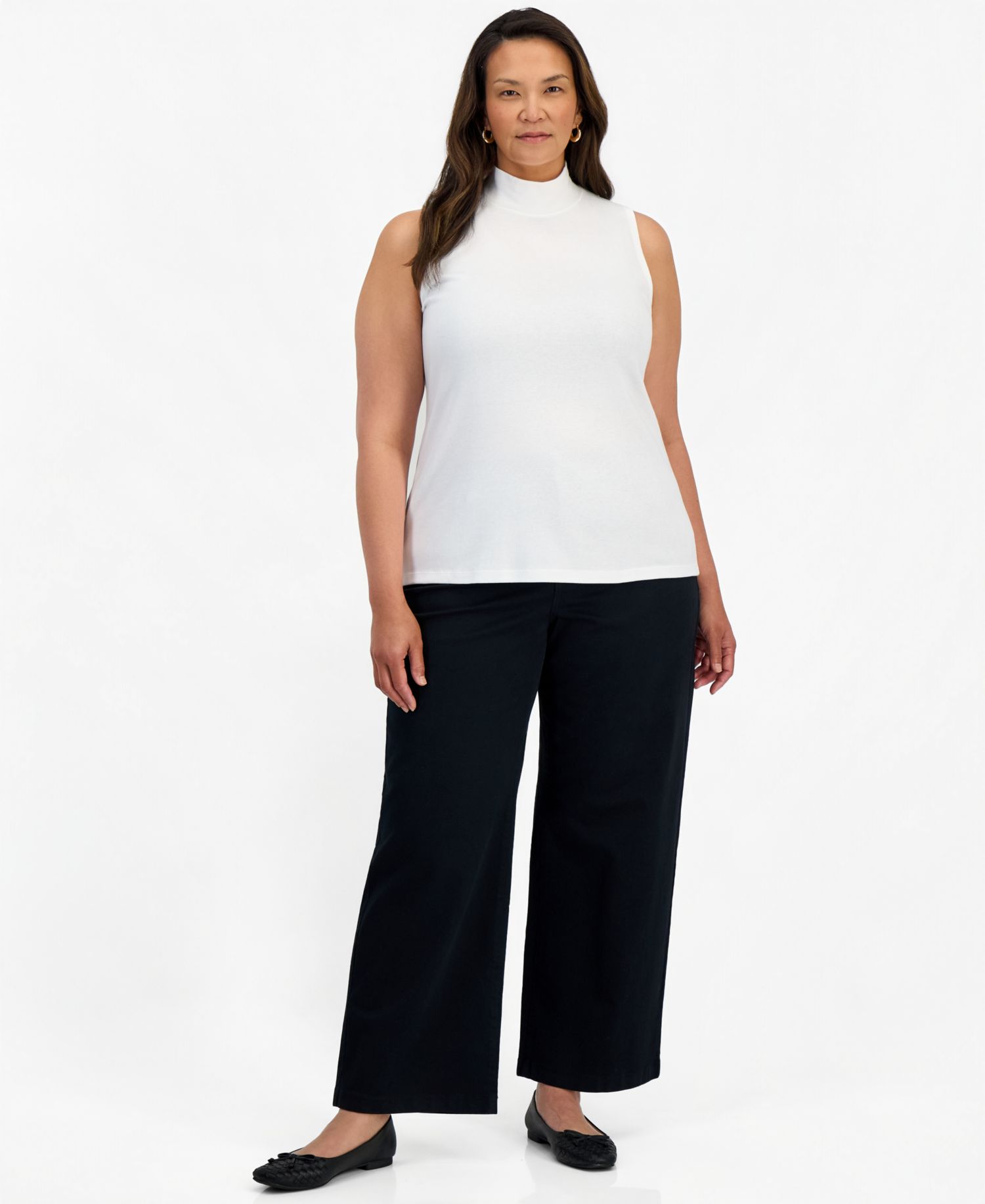 Petite Mock Neck Cotton Tank