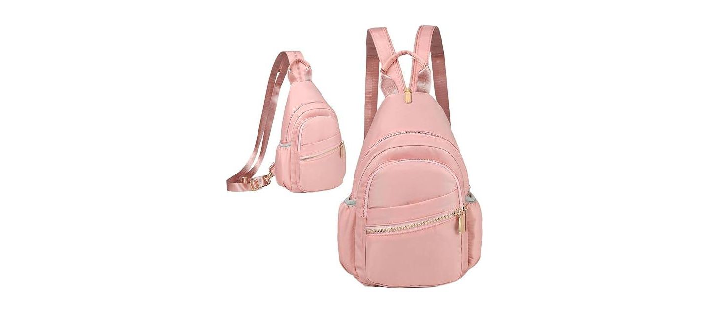 Рюкзак Urbanmax Small Crossbody Sling Bag for Women, Mini Sling Convertible, Chest Bag for Hiking Daypack, цвет: Розовый, вариант 1 — фото 1