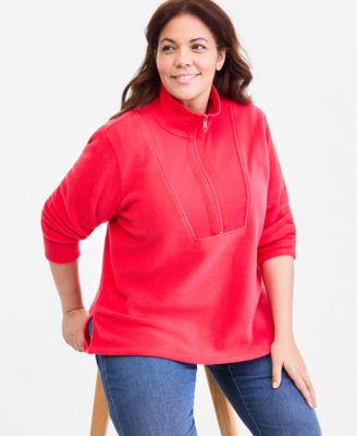 Plus Size Quarter Zip Fleece Tunic, Macy's Exclusive