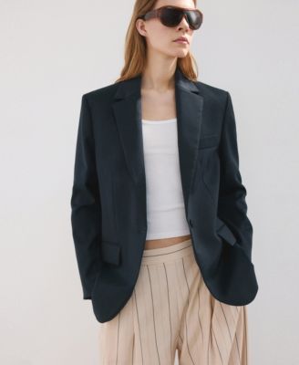 Women's Flap Pockets Straight Blazer