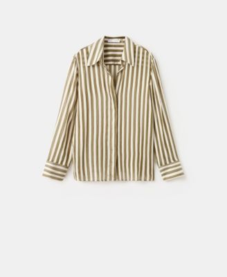 Women's Semi-Transparent Striped Lyocell Shirt