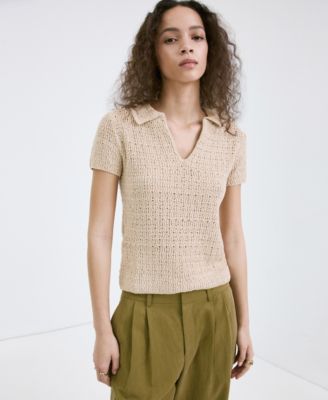 Women's Knitted Polo-Neck Sweater