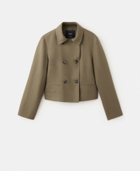 Женские куртки MANGO Women's Double-Breasted Linen Jacket