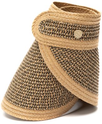 Vince Camuto Rollup Tweed Straw Visor Hat - Macy display picture 3