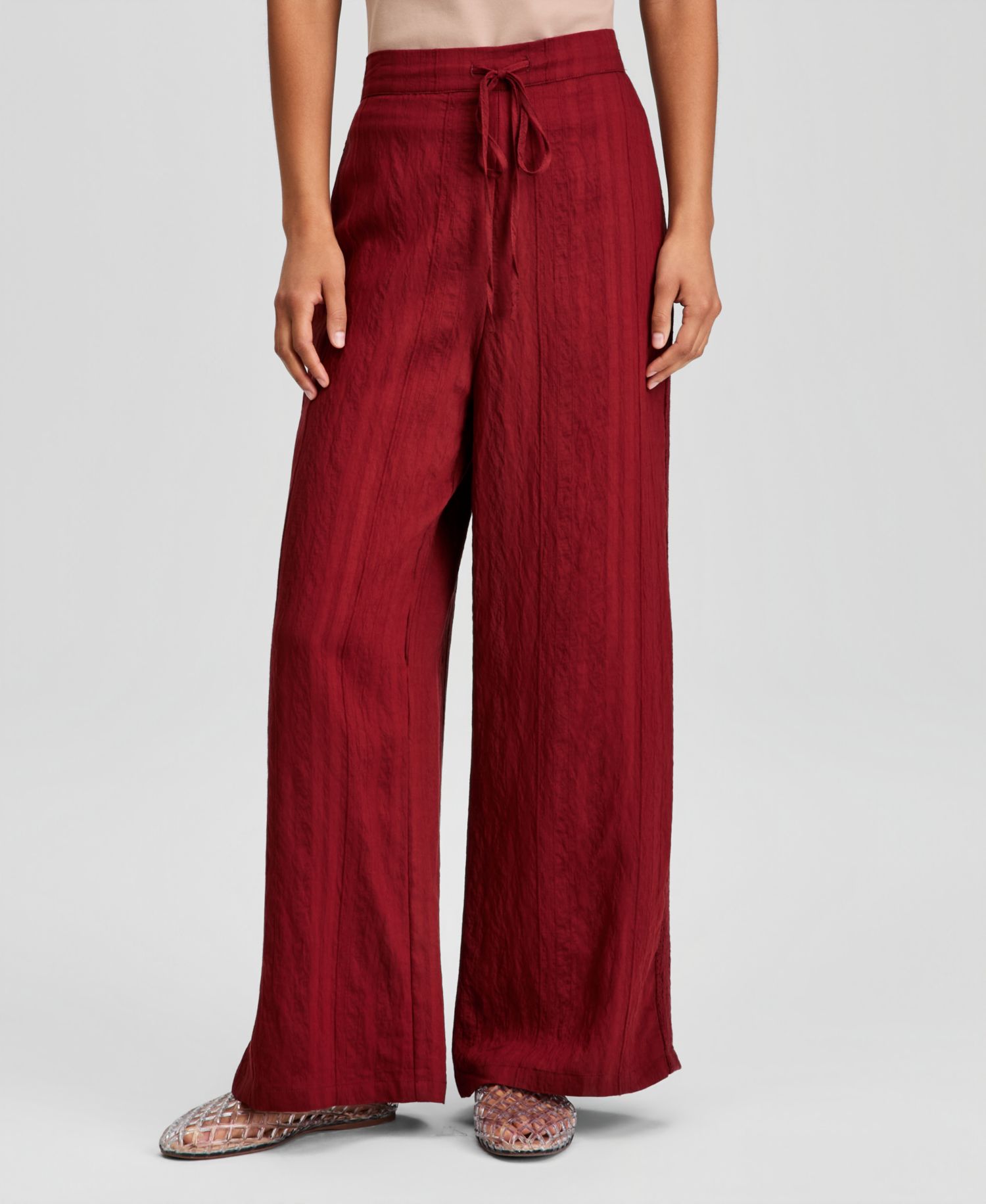 Petite Wide-Leg Drawstring Pants