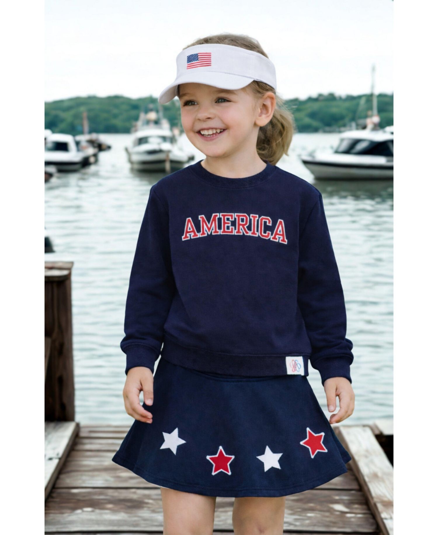 Bits and Bows Little/Big Americana Bow Skort