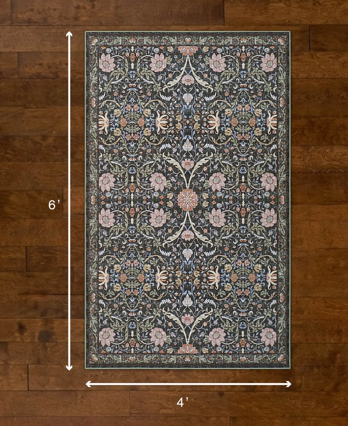 Hunter Abrabella Washable Non-Slip Printed Chenille Accent Rug
