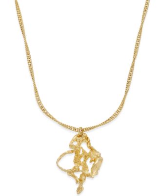 Charter Club - Gold-Tone Molten Metal Pendant Necklace