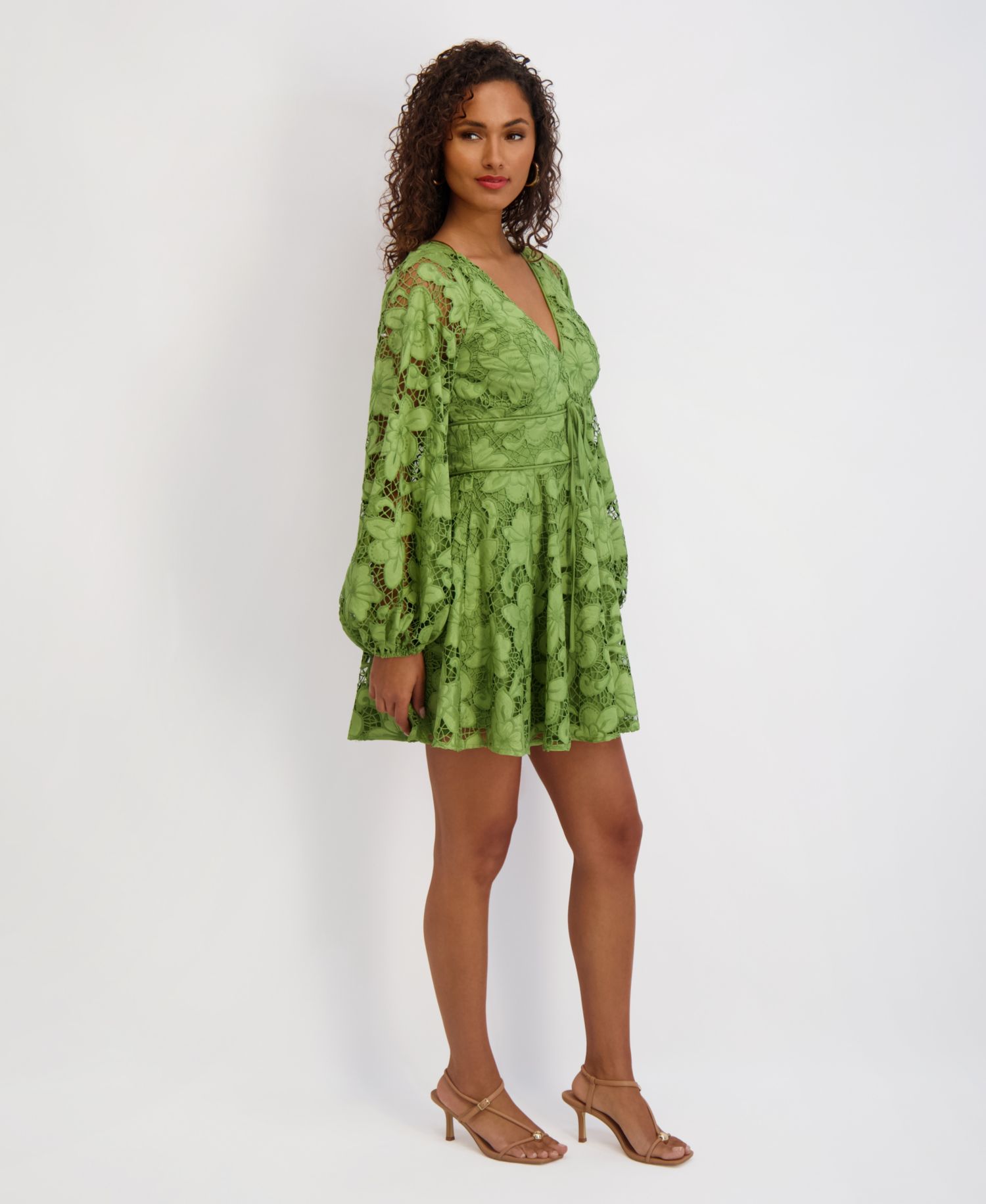 Women's Printed V-Neck Mini Dress