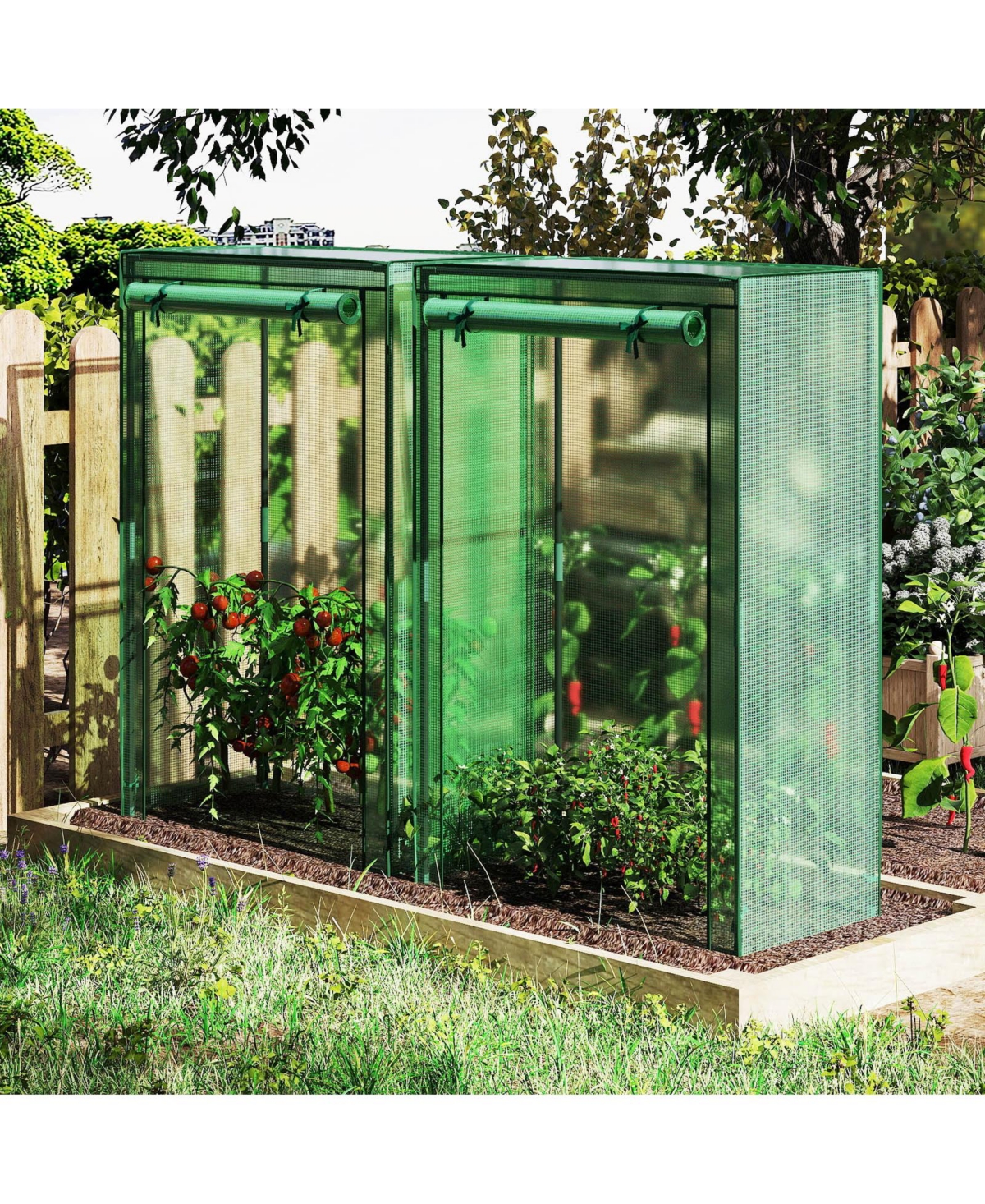Sugift Portable Mini Greenhouse with Roll-Up Zippered Door