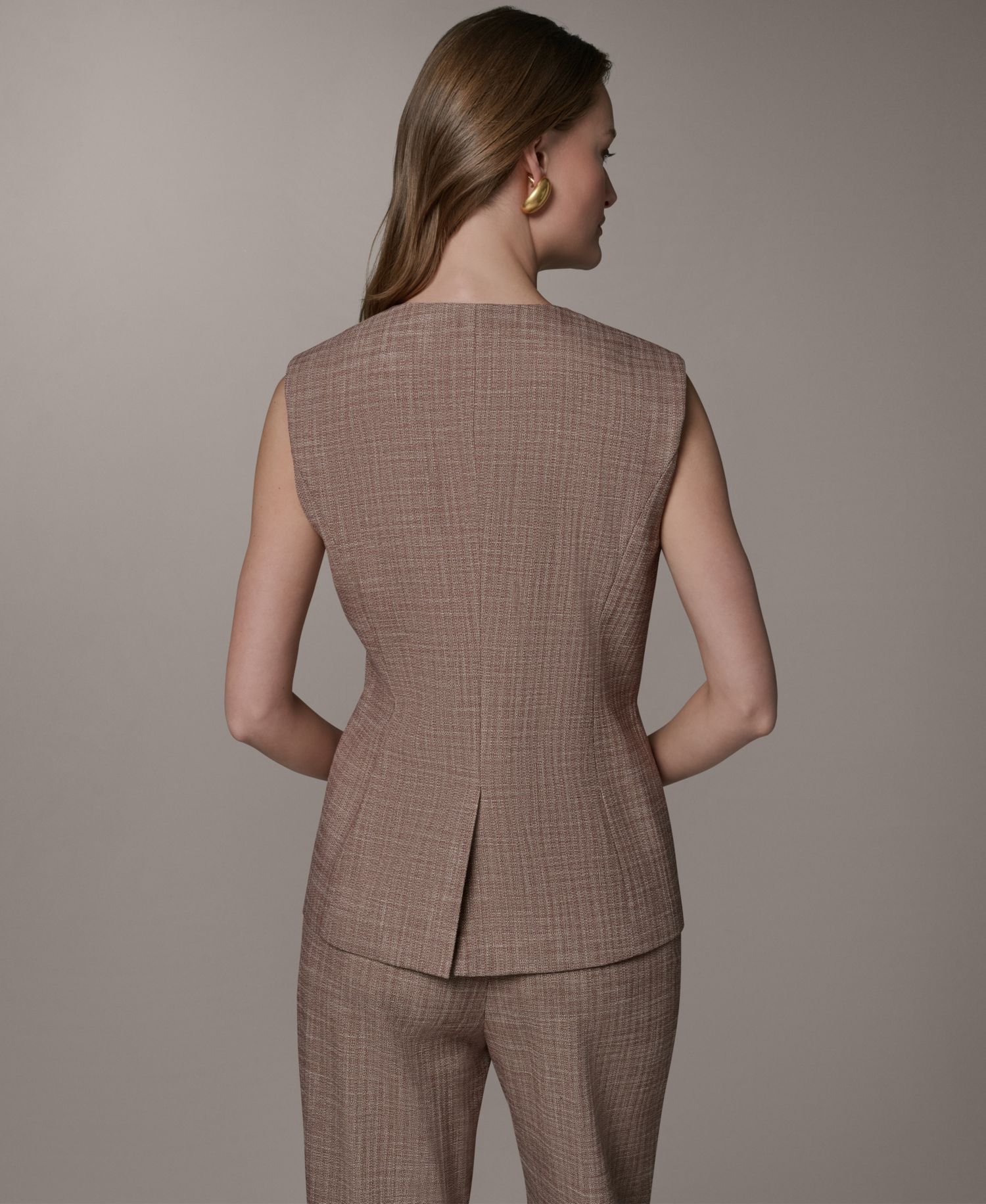Women's Crewneck Button-Front Vest