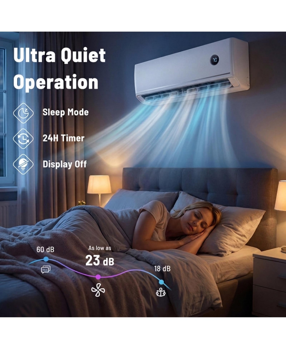 Vebreda 12000 Btu 18.1 SEER2 208230V Mini Split Air Conditioner with Alexa