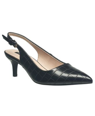 Womens Quinn Croco Slingback Kitten Heel
