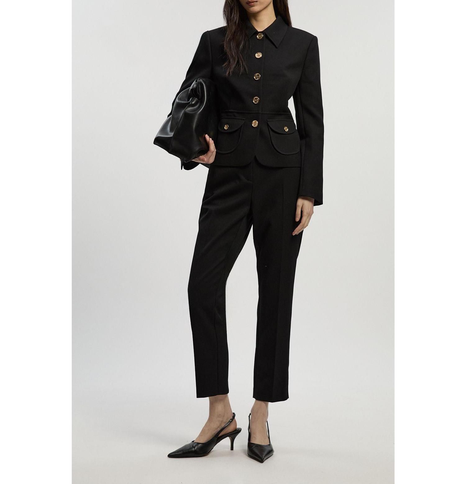 Women's Textured Compact Stretch Tailored Blazer