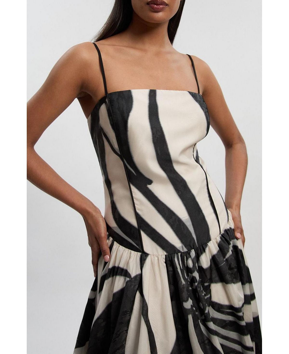 Karen Millen Women's Floral Jacquard Maxi Prom Dress view 7 — MAYCSS fashion products