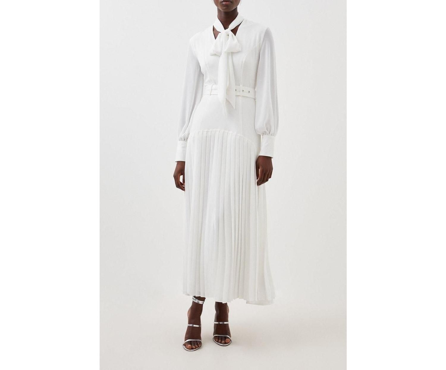 Women's Jersey Ponte Georgette Mix Maxi Dress