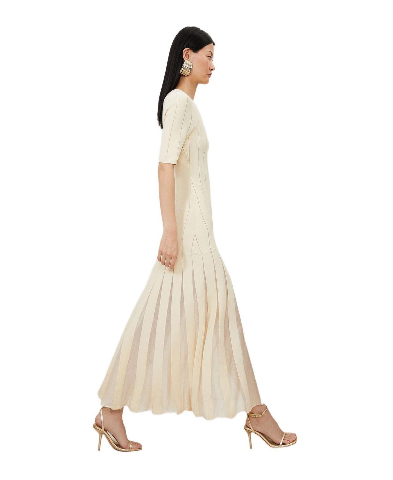 Women's Knit Full Skirt Midi Dress