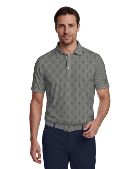 Мужские PGA TOUR Men's Micro Argyle Jacquard Short-Sleeve Golf Polo Shirt