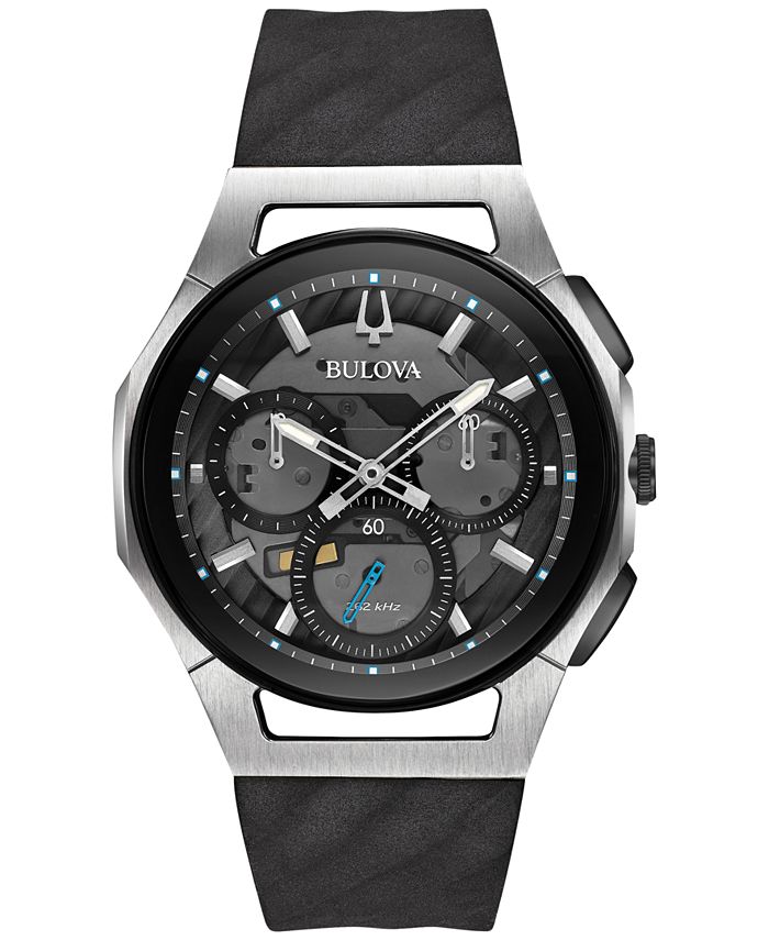 Bulova men's shop rubber strap watch