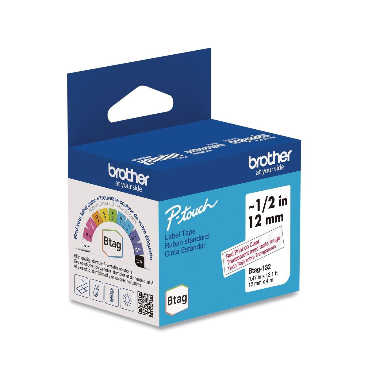 Brother P-Touch Btag132 0.47 in. x 13.1 ft. Genuine P-Touch BTAG Label Tapes