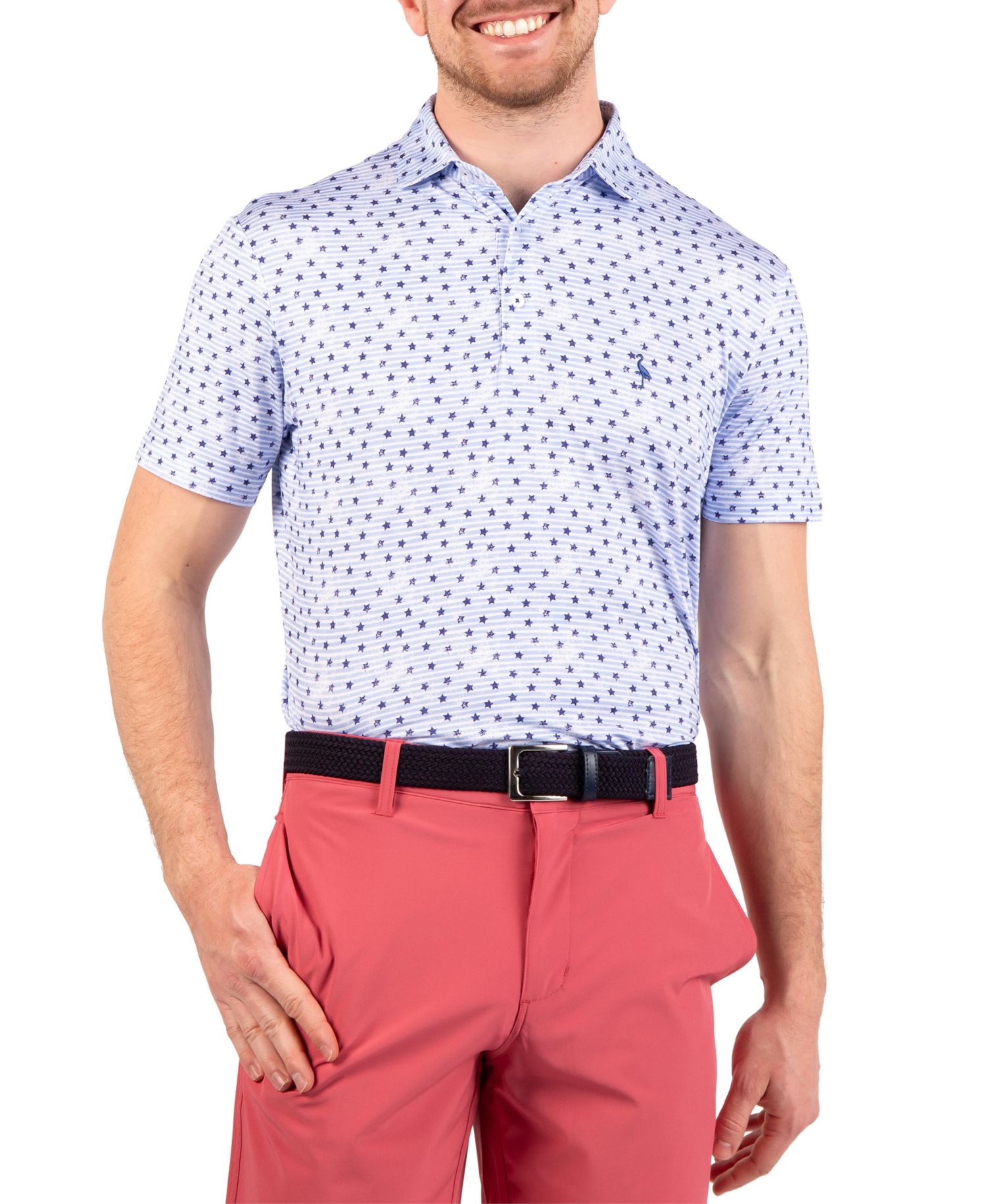 Men's Vintage Stars Printed Performance Polo