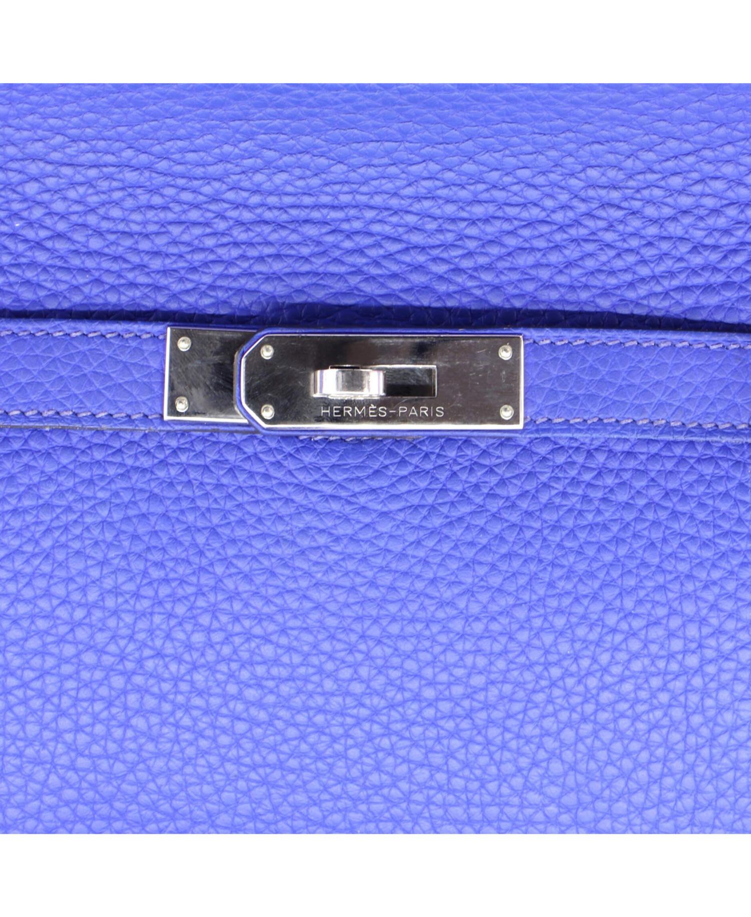 Kelly 28 Handbag Green Togo with Palladium Hardware