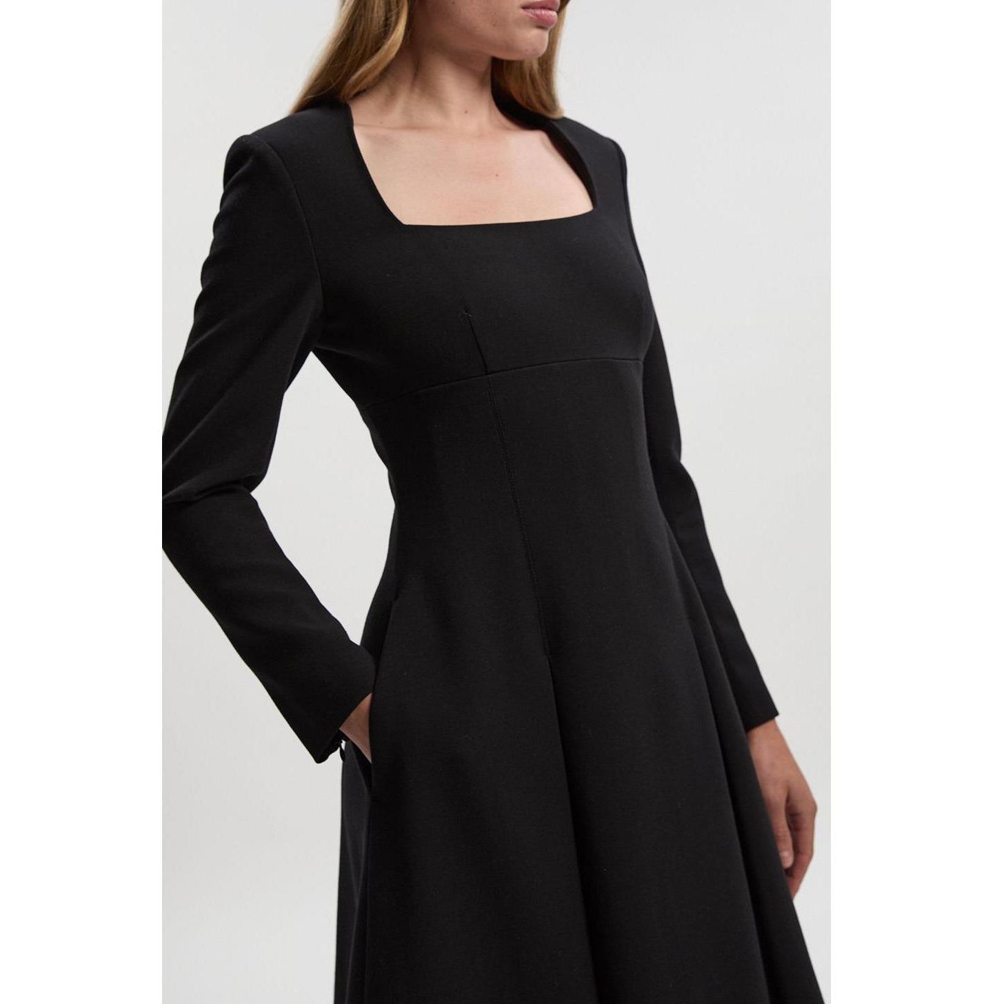 Женское платье Karen Millen Stretch Sweetheart Neck Midi, цвет: Чёрный — фото 8