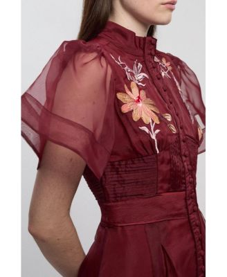 karen millen embroidered lace midi dress Beautiful Karen Millen orange embroidered lace sequin midi dress, 10, worn  once