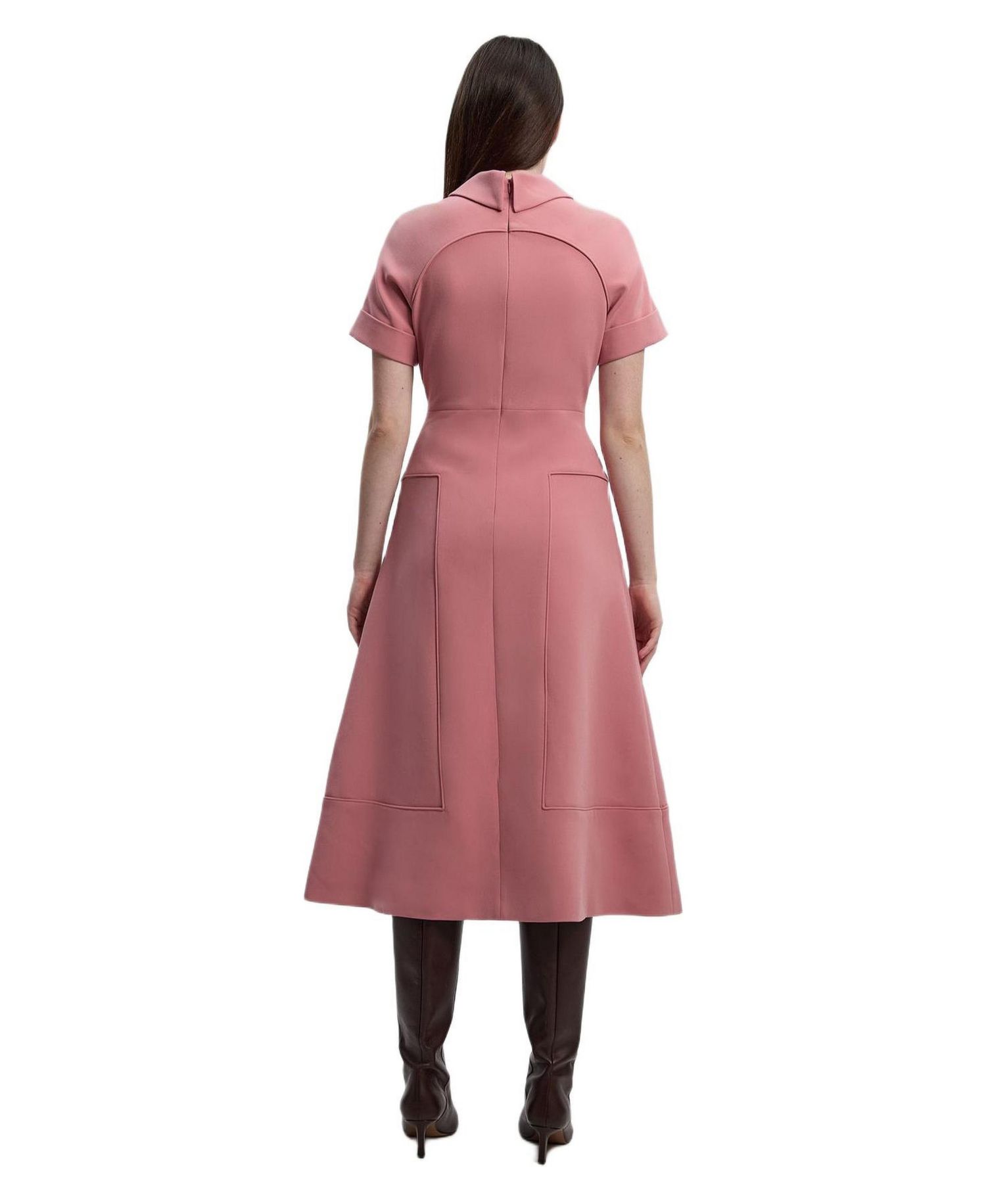 Women's Stretch Tab Detail Full Midi Dress