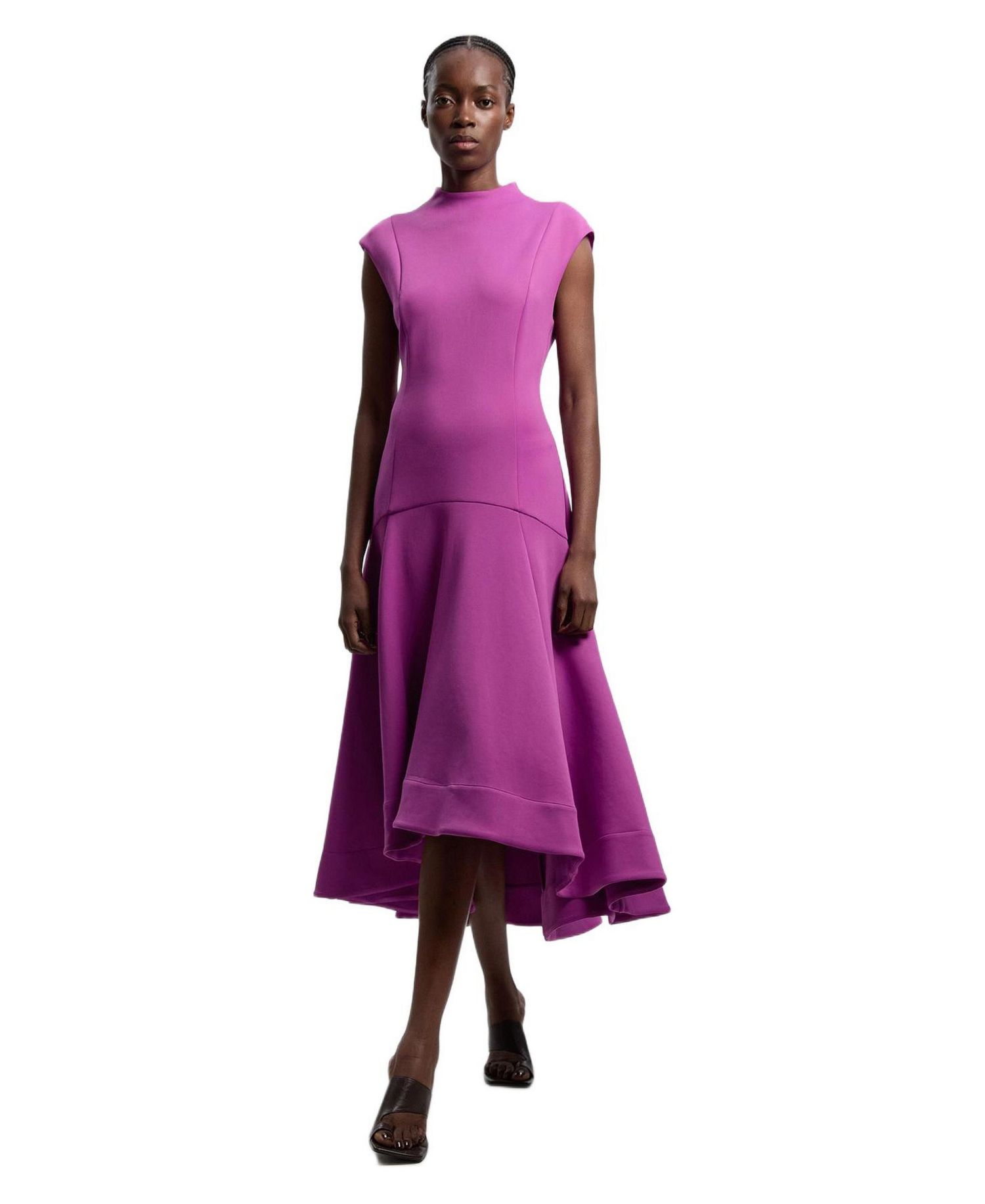 Women's Ruffle Hem Sleeveless Midi Dress