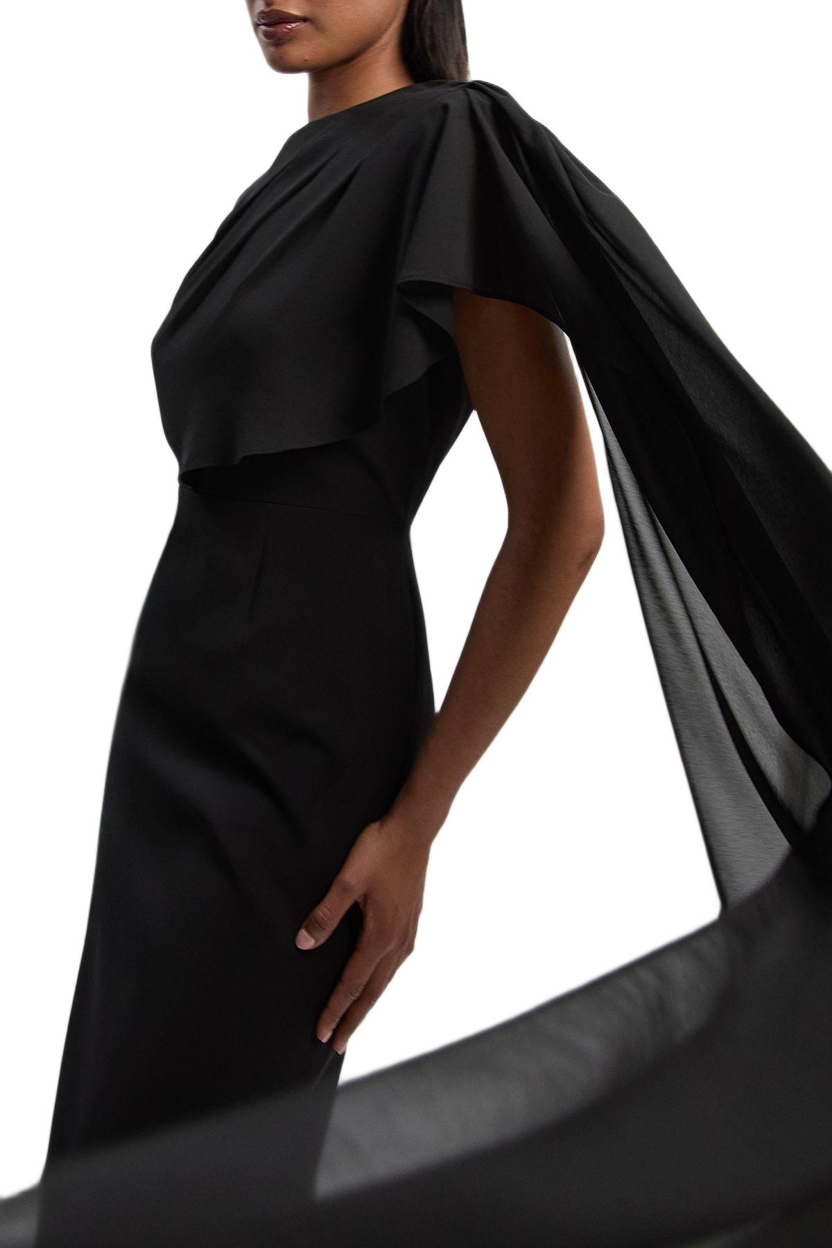 Karen Millen Women's Tailored Cape Drape Maxi Dress