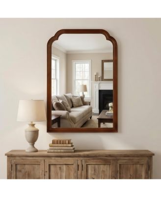 20 x 30 Inch Decorative Wall Mirror Solid Wood Frame Rounded Corner for Bedroom Bathroom Living Room Entryway