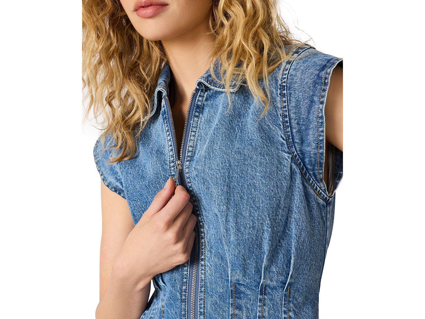 Женское платье Steve Madden Dyanne Denim Fit And Flare, цвет: Варёный — фото 4