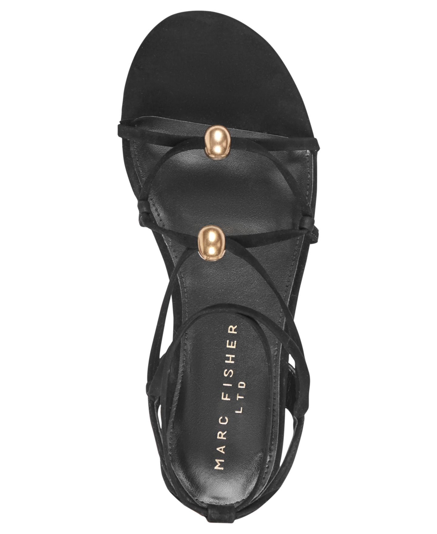 Женские сандалии Marc Fisher LTD Ellan Strappy Suede Tie-Up Flat, цвет: Чёрный замшевый — фото 4