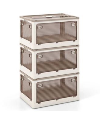 Stackable Storage Bins with Lids and Five Opening Options, 11.5 Gallon Capacity, 3 Pack