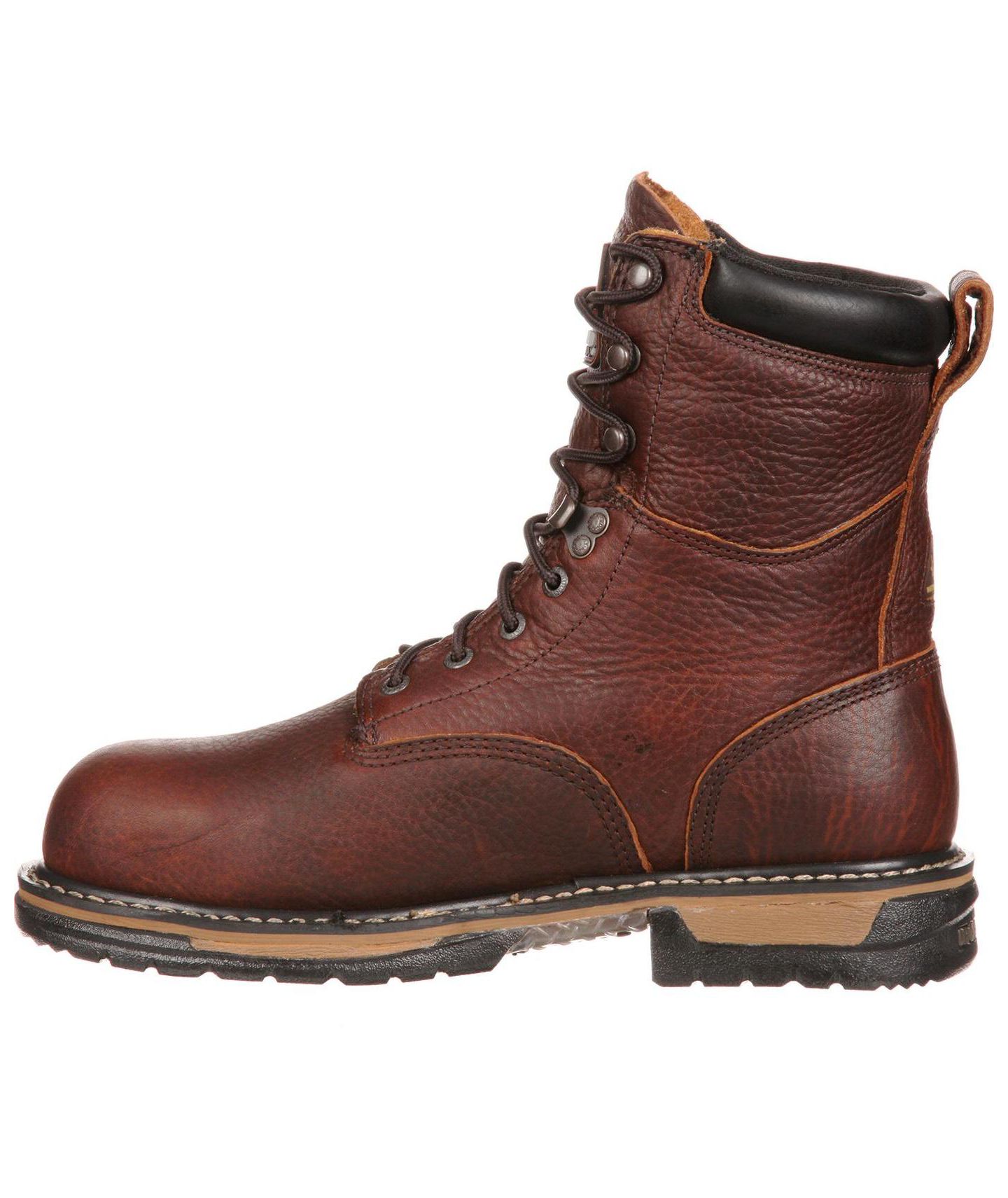 Мужские ботинки ROCKY IronClad Steel Toe Waterproof Work Boot, цвет: Коричневый — фото 8