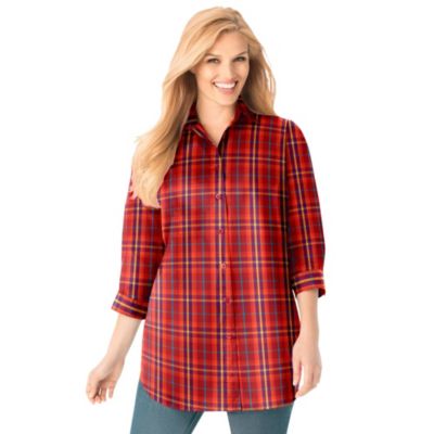 Plus Size Within Perfect Three Quarter Sleeve Shirt