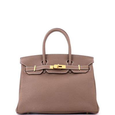 Birkin 30 Handbag Grey Togo with Gold Hardware