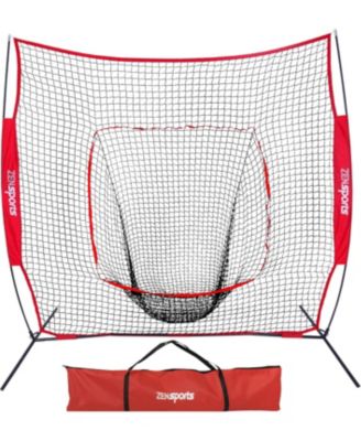  Baseball Softball Practice Net Hitting Batting Catching Pitching Training Net w/Carry Bag and Metal Bow Frame