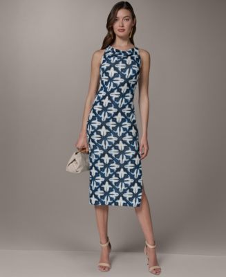 dkny cowl neck sleeveless midi dress Donna Karan Women's Sleeveless Midi Halter Dress in Black, Size 14