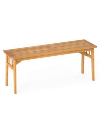 48 in Acacia Wood Bench with Triangular Support Structure 800 lbs Capacity